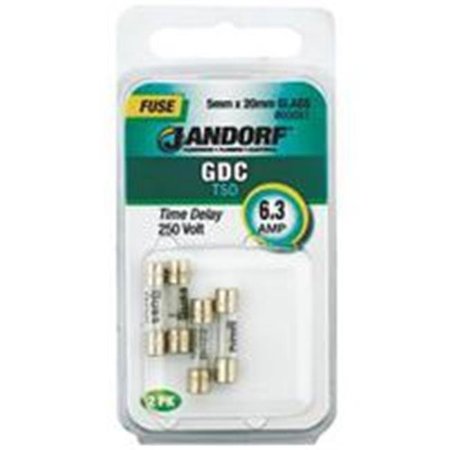 JANDORF Medium-Voltage Fuse, GDC Series, 6.30A, Time-Delay, 250V AC, Cylindrical 3398435